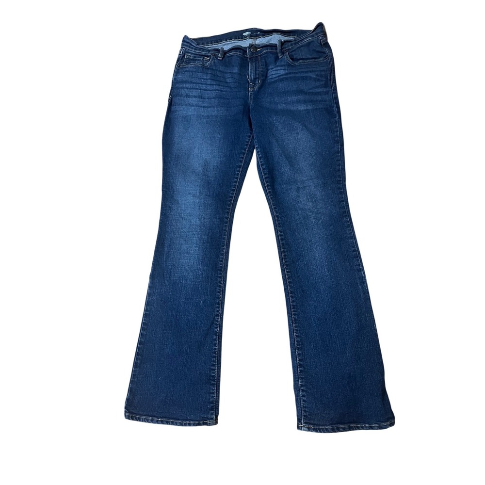 Old Navy‎ Womens Dark Wash Bootcut Jeans Size 12 Regular Mid Rise Denim Blue